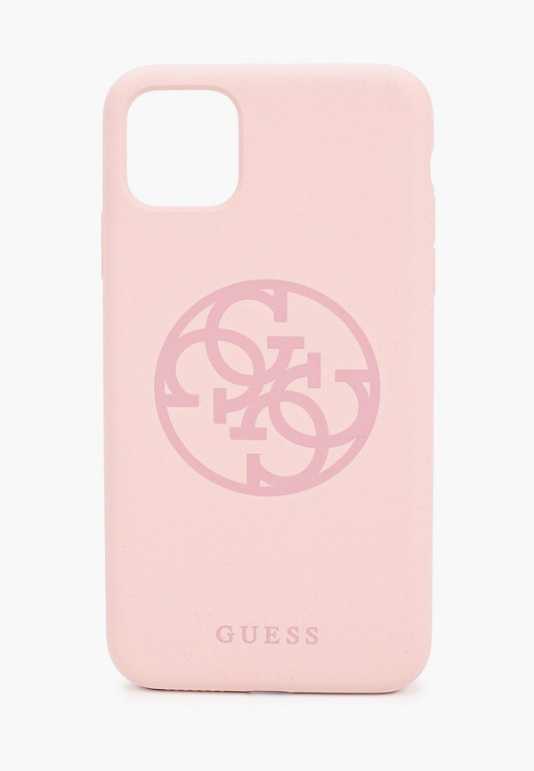 

Чехол для iPhone Guess, Розовый, 11 Pro Max, Silicone collection 4G logo Light pink