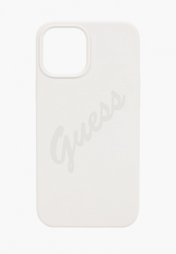 

Чехол для iPhone Guess, Белый, 12 Pro Max (6.7), Liquid silicone Script logo Cream