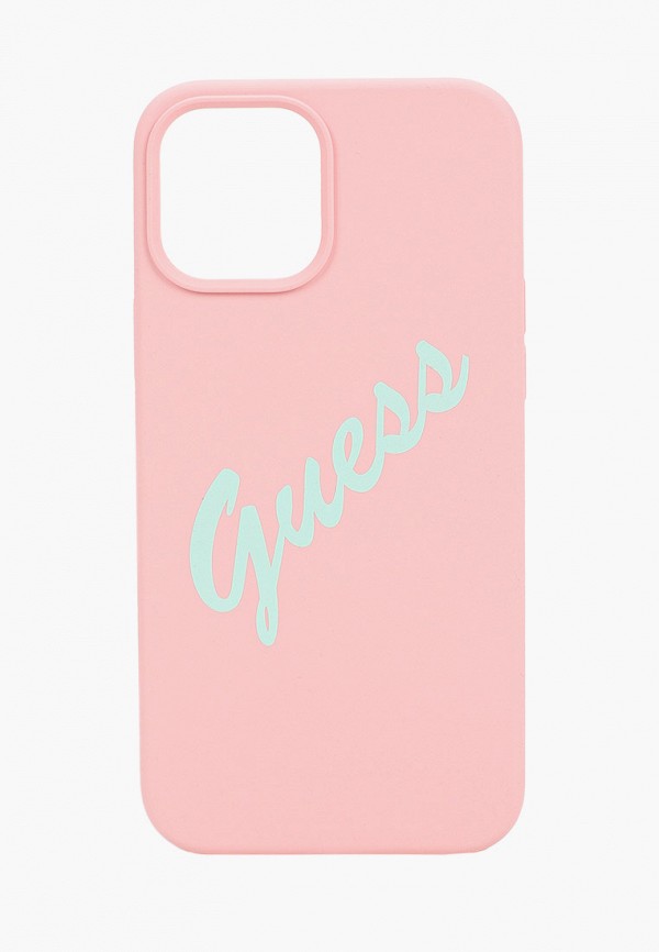 

Чехол для iPhone Guess, Розовый, 12 Pro Max (6.7), Liquid silicone Script logo Pink/Green