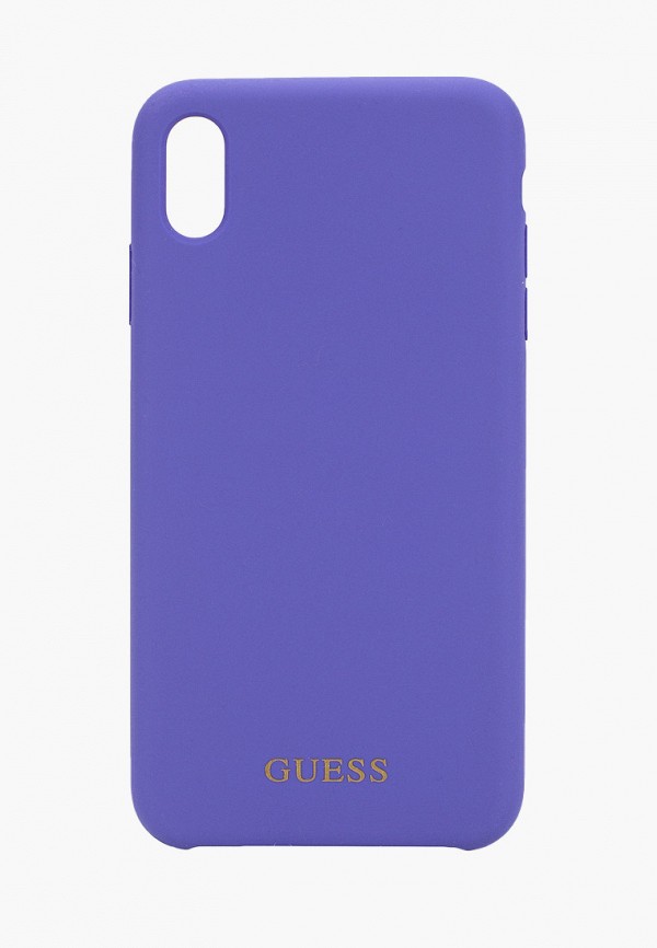 

Чехол для iPhone Guess, Фиолетовый, XS Max, Silicone collection Gold logo Purple