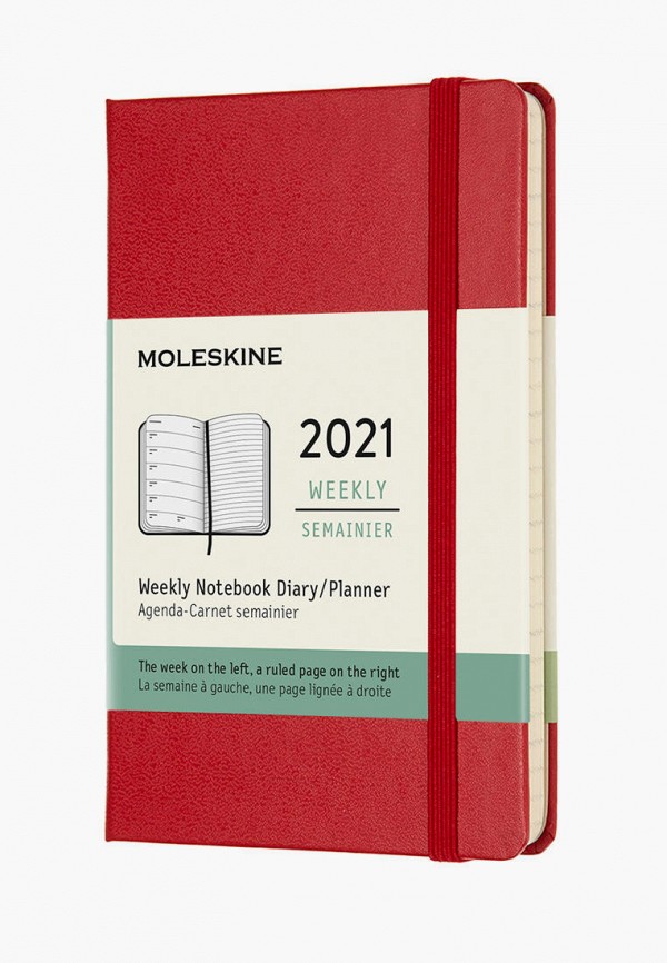 

Еженедельник Moleskine, Красный, 12M WEEKLY POCKET