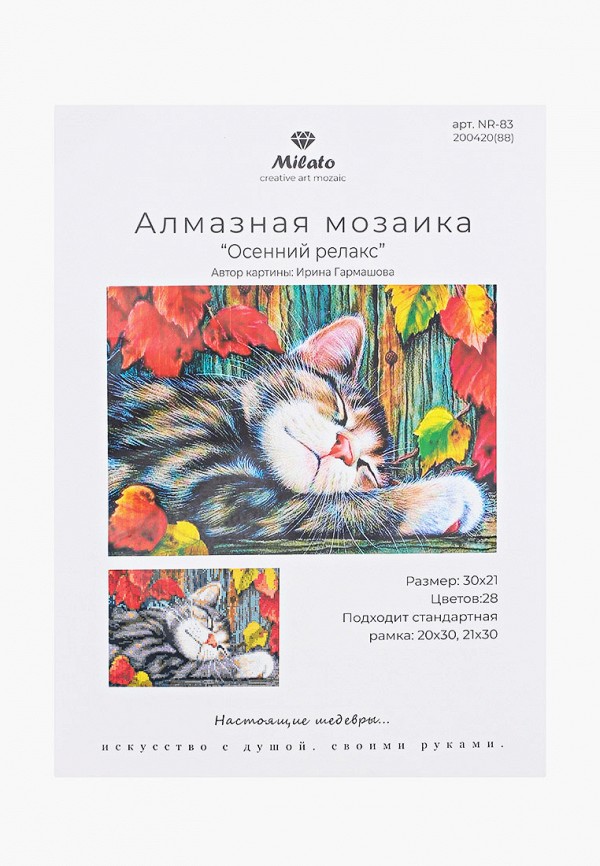 

Мозаика алмазная Милато, Разноцветный, "Осенний релакс", 28 цветов, 30х21 см