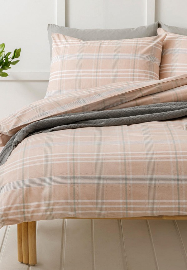 

Постельное белье Евро English Home, Разноцветный, Check Natural