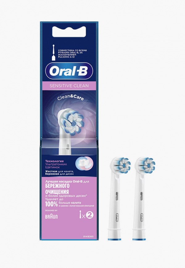 

Комплект насадок для зубной щетки Oral B, Белый, EB60 SensitiveClean 2 шт.
