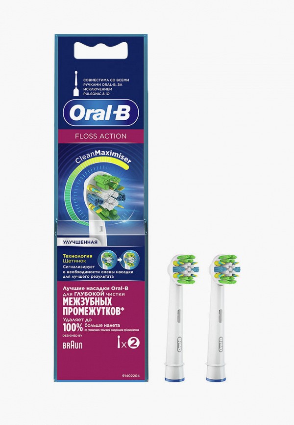 

Комплект насадок для зубной щетки Oral B, Белый, EB25RB FlossAction 2 шт.