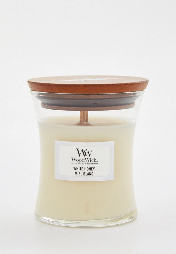 

Свеча ароматическая Woodwick, Бежевый, маленькая, Белый мед, 85 гр