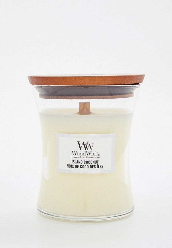 

Свеча ароматическая Woodwick, Белый, средняя, "Кокосовый остров", 275 г