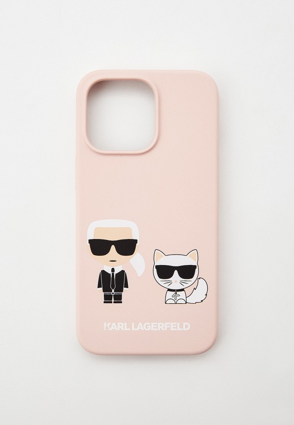 Чехол для iPhone Karl Lagerfeld 13 Pro, Liquid silicone Karl & Choupette Pink