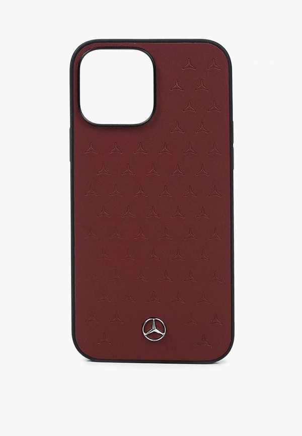 Чехол для iPhone Mercedes-Benz 13 Pro Max, Genuine leather Stars Red чехол для ключа mercedes черная кожа