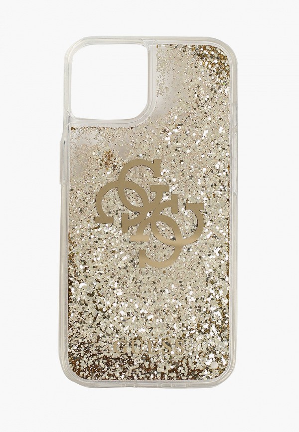 

Чехол для iPhone Guess, Золотой, 13, Liquid Glitter 4G Big logo Gold