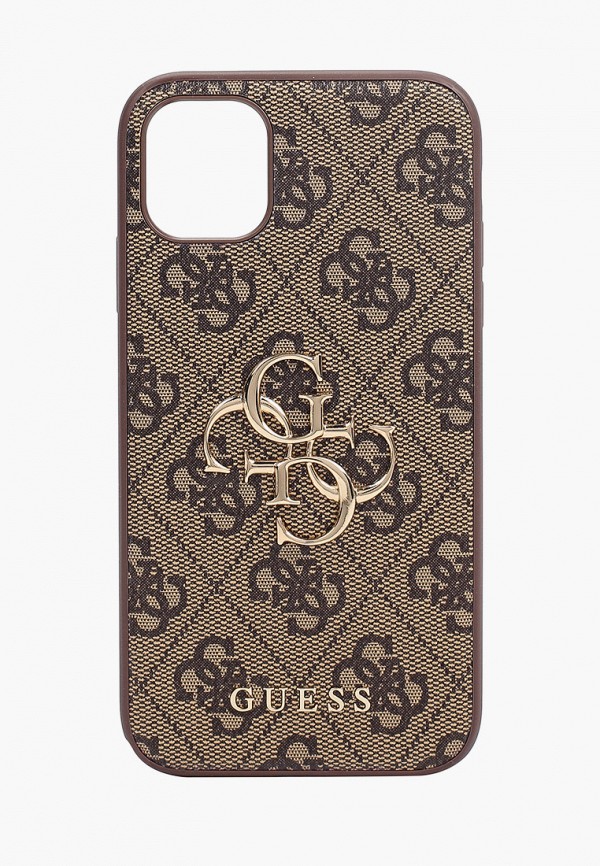 Чехол для iPhone Guess 11, PU 4G Big metal logo Brown