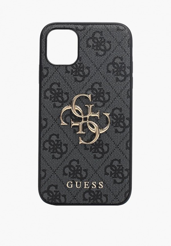 Чехол для iPhone Guess 11, PU 4G Big metal logo Grey