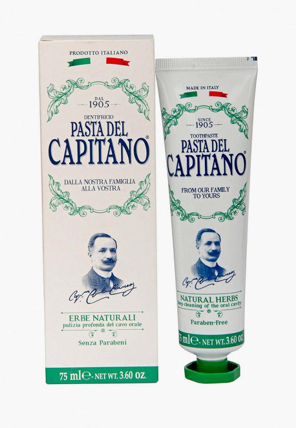 

Зубная паста Pasta del Capitano, Белый, Natural Herbs, 75 мл