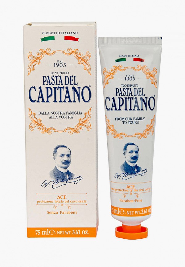

Зубная паста Pasta del Capitano, Белый, С витаминами ACE, 75 мл
