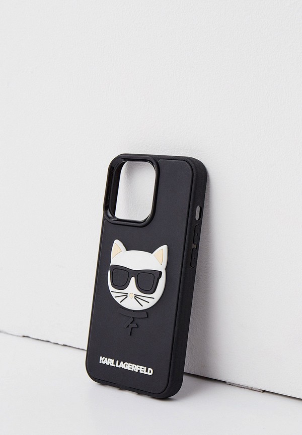 

Чехол для iPhone Karl Lagerfeld, Черный, Lagerfeld для iPhone 13 Pro чехол 3D Rubber Choupette's head Hard Black