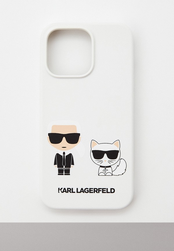 Чехол для iPhone Karl Lagerfeld 13 Pro, Liquid silicone Karl & Choupette White
