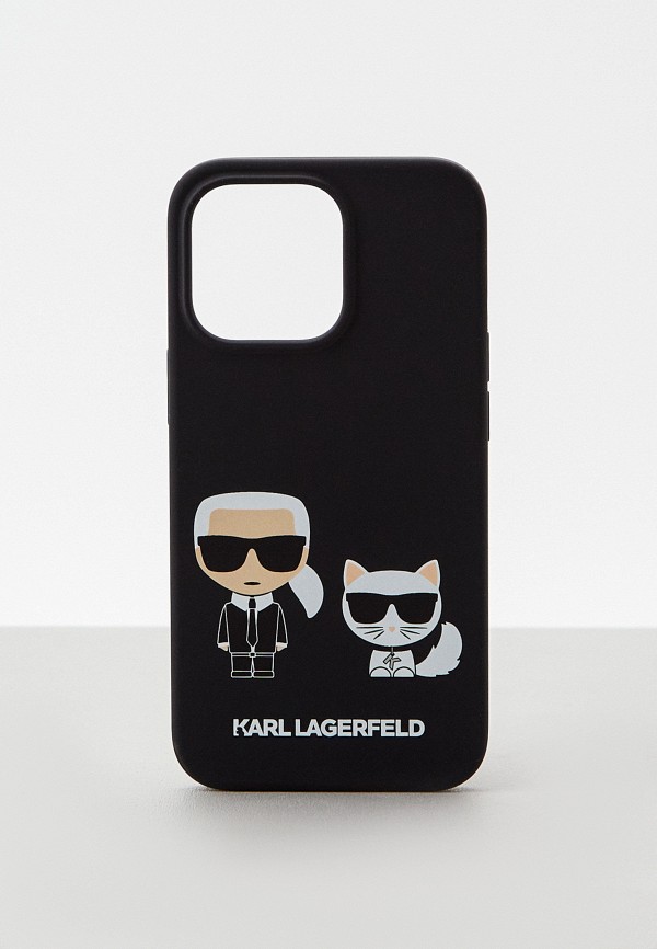 Чехол для iPhone Karl Lagerfeld 13 Pro, Liquid silicone Karl & Choupette Black