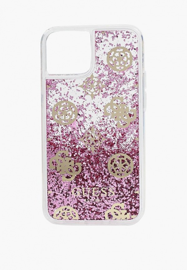 

Чехол для iPhone Guess, Прозрачный, 13 mini, Liquid Glitter Peony Pink