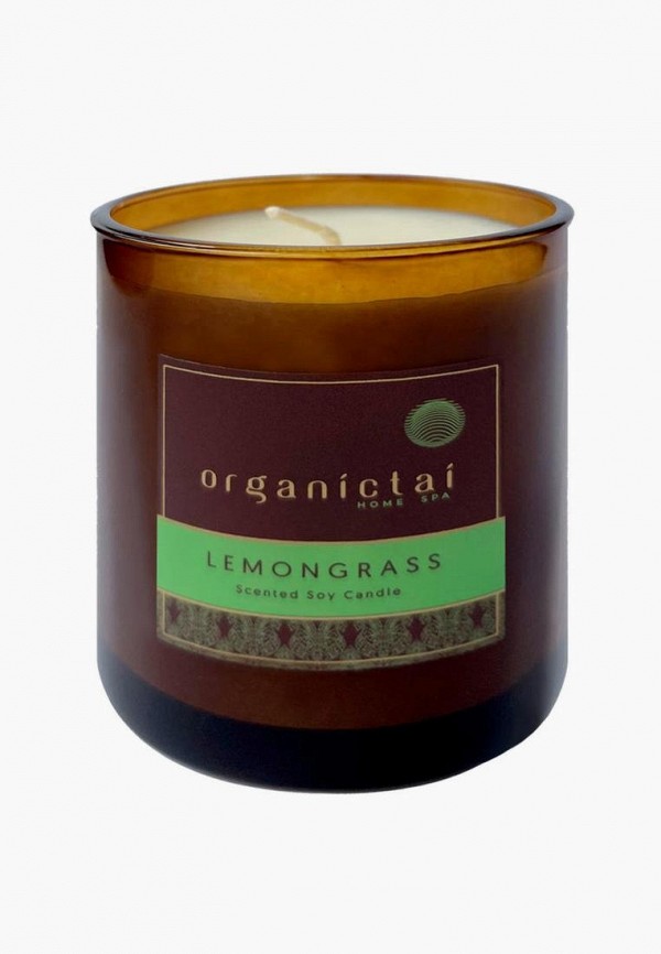 Свеча ароматическая Organictai ЛЕМОНГРАСС, 180 мл свеча organictai ароматическая соевая свеча манго
