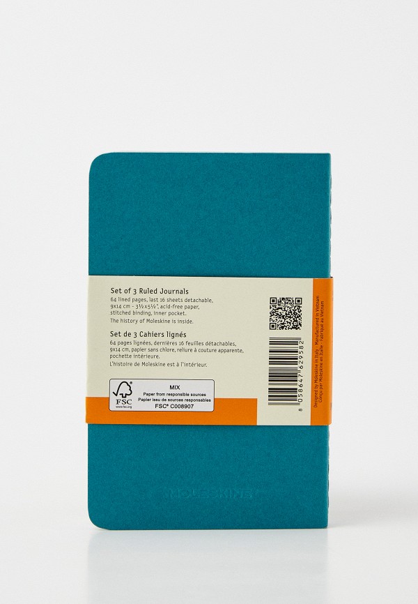 Блокноты 3 шт. Moleskine бирюзовый, размер 00, фото 2