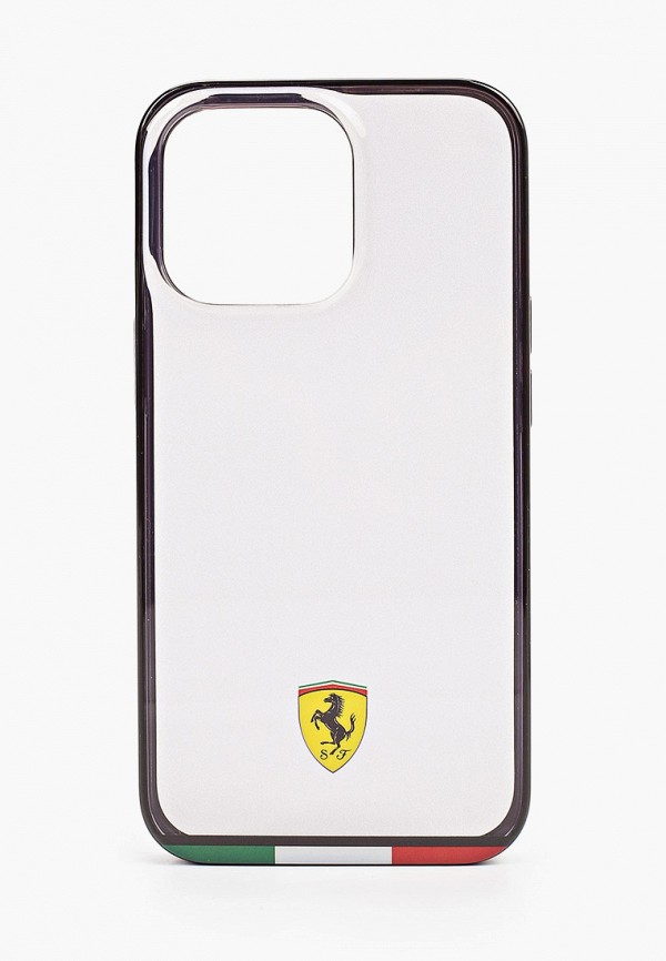 

Чехол для iPhone Ferrari, Прозрачный, 13 Pro, PC/TPU Italia stripe Hard Transparent/Black