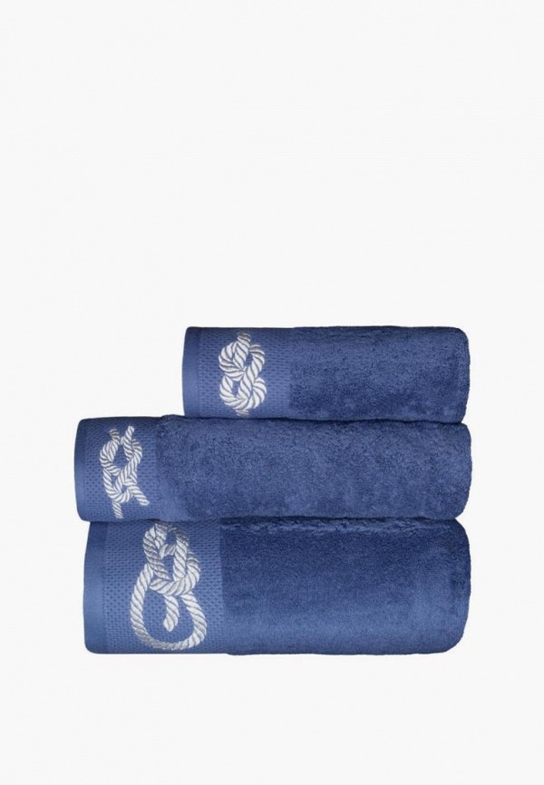 

Набор полотенец Bellehome, Синий, махровых с вышивкой Denim Sailor 3 шт.