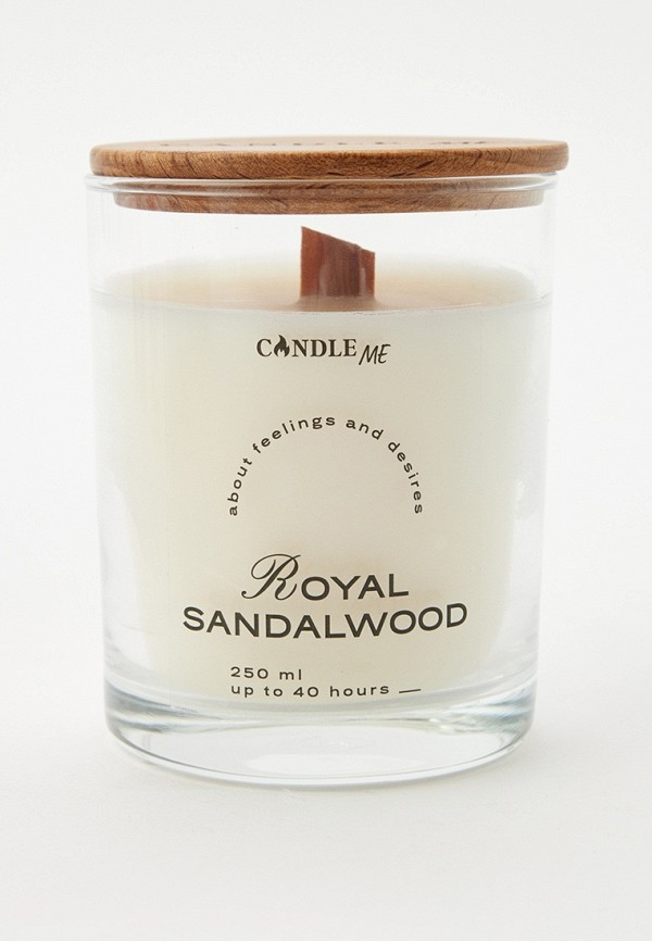 Свеча ароматическая Candle Me Royal Sandalwood / Королевское Сандаловое дерево, с деревянным фитилем cвеча кокосовая ароматическая lumi candle patricii 90