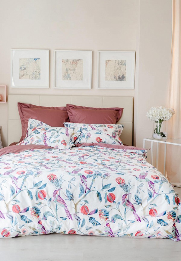 

Постельное белье Евро Bellehome, Белый, Гранатовый сад 300 TC