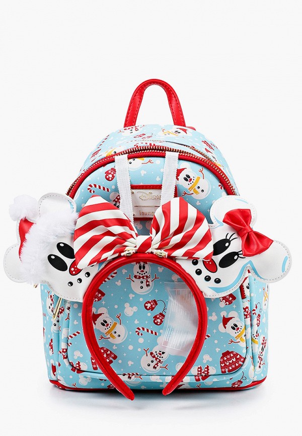 Рюкзак и ободок Loungefly Disney Minnie Mickey Snowman AOP Mini Backpack Headband Set WDBKS0012 рюкзак disney minnie mickey snowman aop mini headband