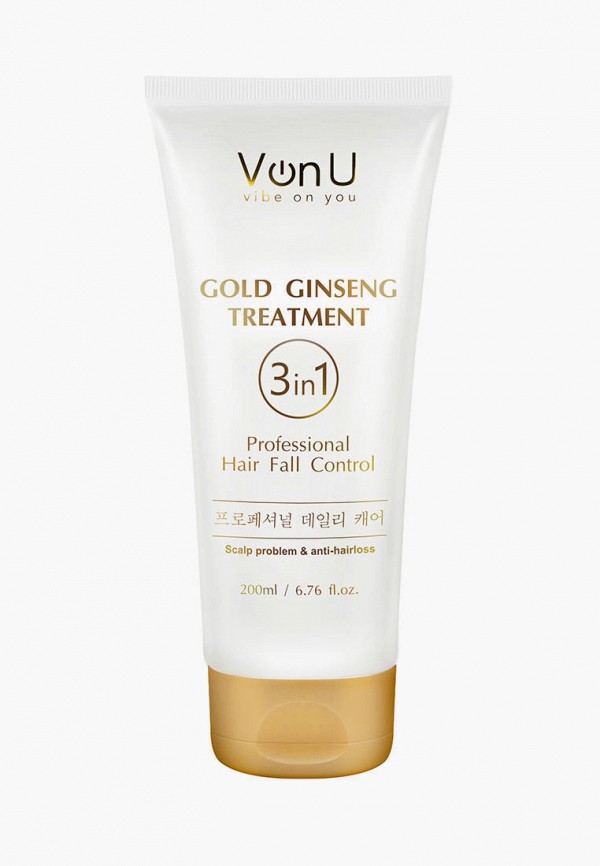 Маска для волос Von U от перхоти, стимулирующая рост, Ginsing Gold Treatment, 200 мл