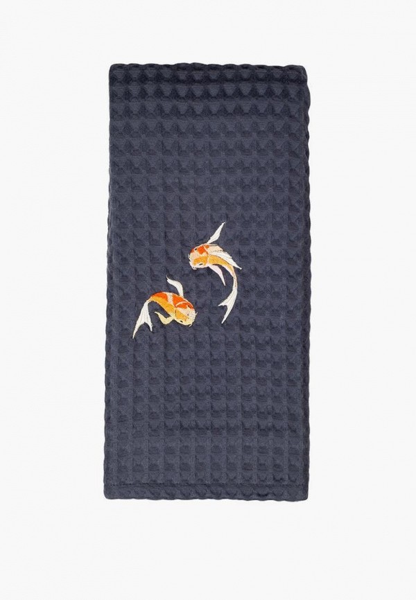 

Полотенце Bellehome, Черный, вафельное Sea Gold Fish, 70х140