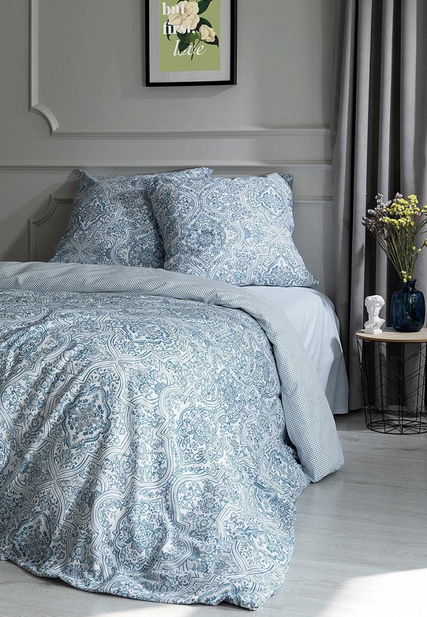 Постельное белье Евро Унисон синий, размер 00, фото 2