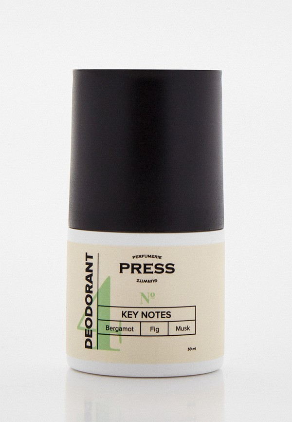 

Дезодорант Press Gurwitz Perfumerie, Прозрачный, антиперспирант шариковый, унисекс, аромат №4 Бергамот, Инжир, Мускус