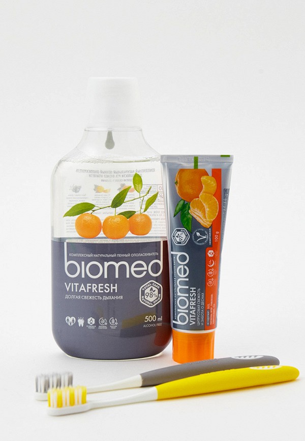 Набор для ухода за полостью рта Biomed освежающий, с мандариново-мятным вкусом