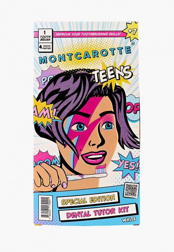 Набор для ухода за полостью рта Montcarotte для обучения чистки зубов Teens DENTAL Tutor Kit, зубная щетка + паста 2 шт. + маркер-индикатор зубного налета 2 шт.
