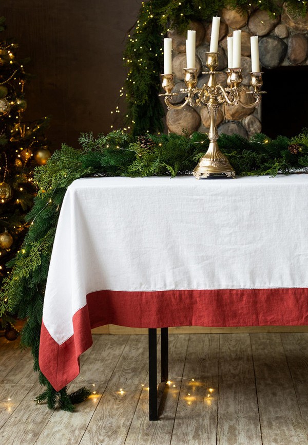 

Скатерть Bellehome, Белый, Рождественская сказка с вышивкой 150х240 хлопок/лен