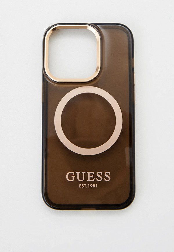 

Чехол для iPhone Guess, Коричневый, 14 Pro из пластика и силикона с MagSafe