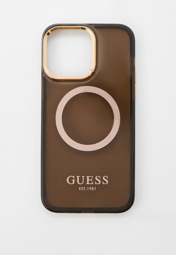 

Чехол для iPhone Guess, Коричневый, 14 Pro Max из пластика и силикона с MagSafe