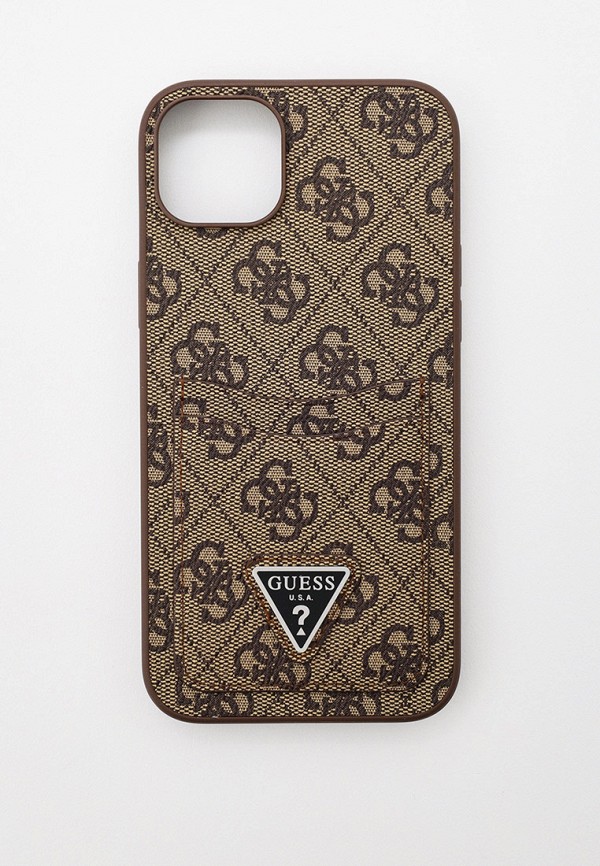 

Чехол для iPhone Guess, Коричневый, 14 Plus, с карманом для карт
