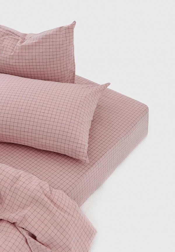 Простыня 2-спальная Morpheus Melange Rose Check 160x200x30