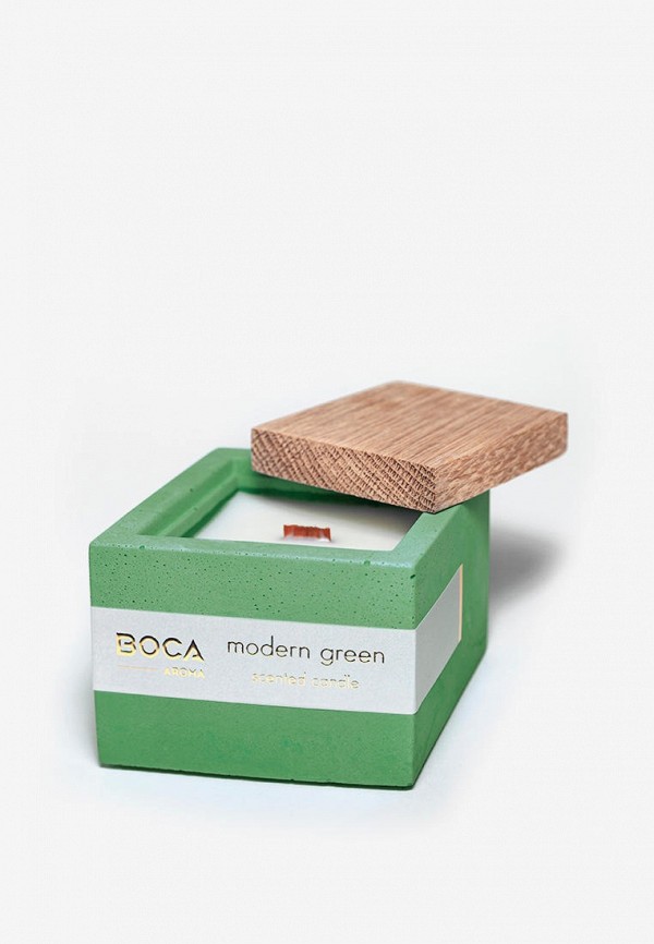 Свеча ароматическая Boca Aroma Modern Green свеча boca aroma свеча ароматическая sunny island в бетоне грейпфрут зеленый чай
