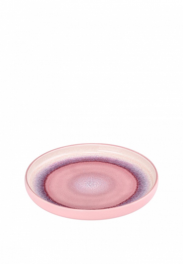 Тарелка Elan Gallery 18,5х18,5х2,3 см, Розовый меланж, с бортиком