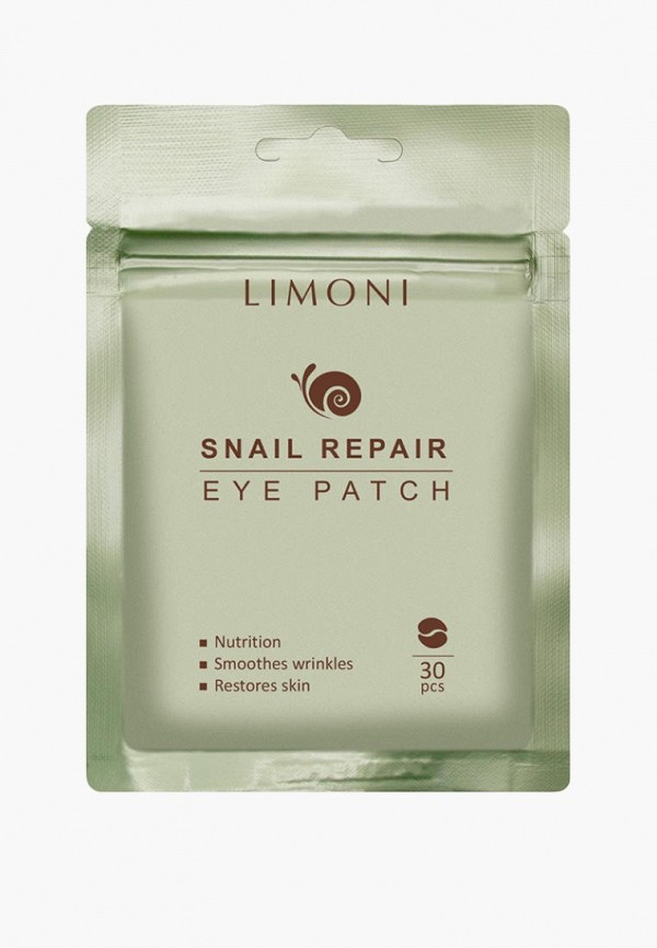 

Патчи для глаз Limoni, Белый, тканевые восстанавливающие Snail Repair, 30 шт