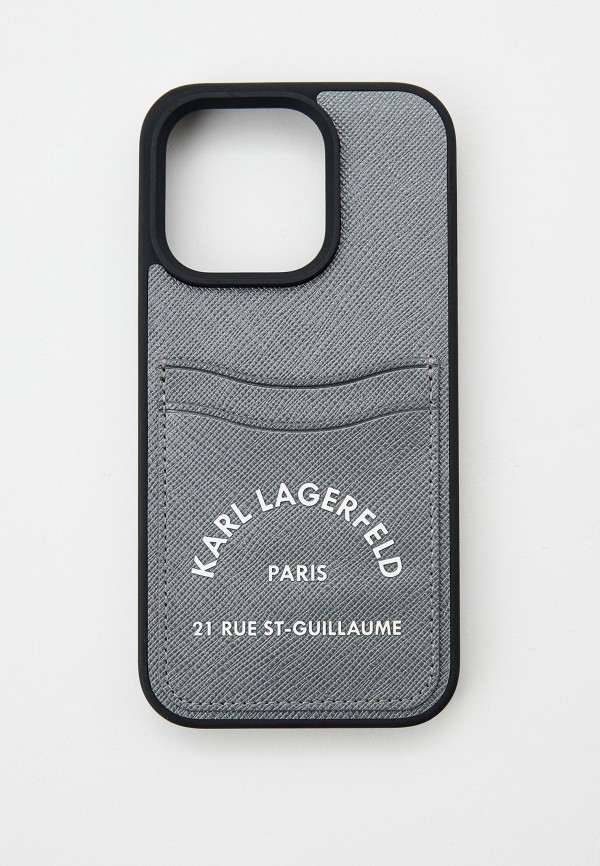 

Чехол для iPhone Karl Lagerfeld, Серый, 15 Pro, с кардслотом