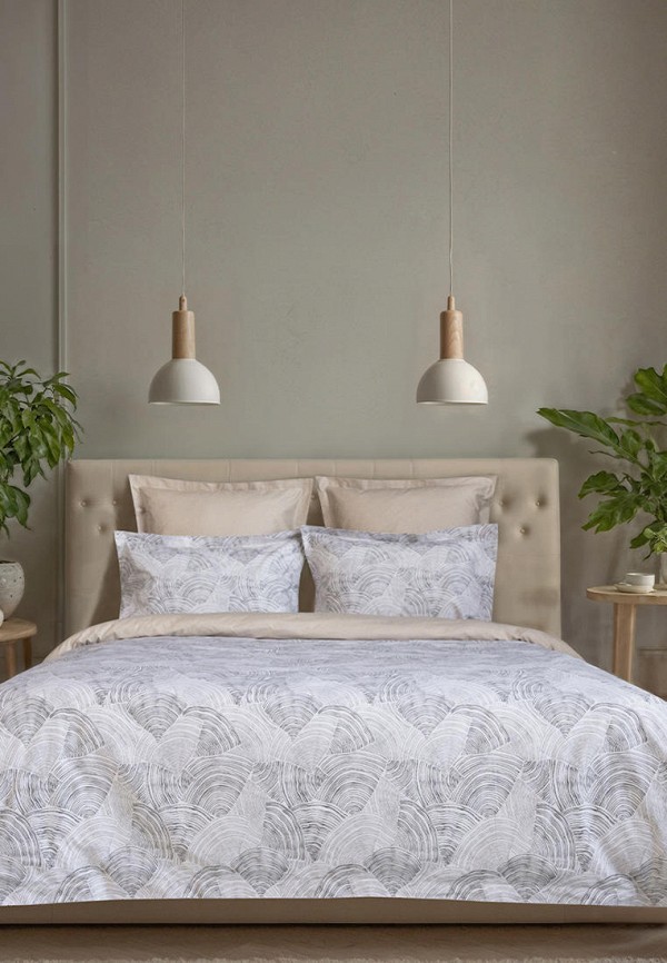 

Постельное белье Евро Bellehome, Бежевый, Шагрень