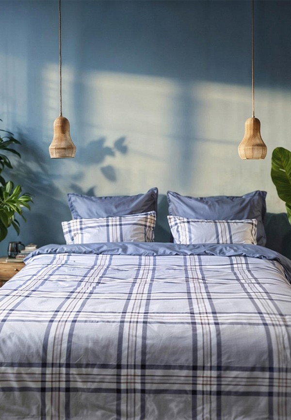 

Постельное белье Евро Bellehome, Серый, Тартан