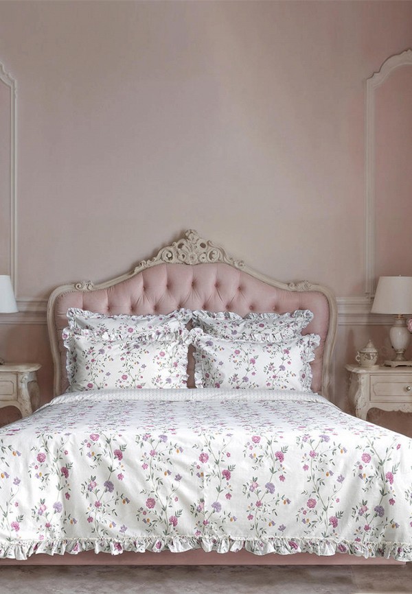 

Постельное белье Евро Bellehome, Бежевый, Флорет сатин