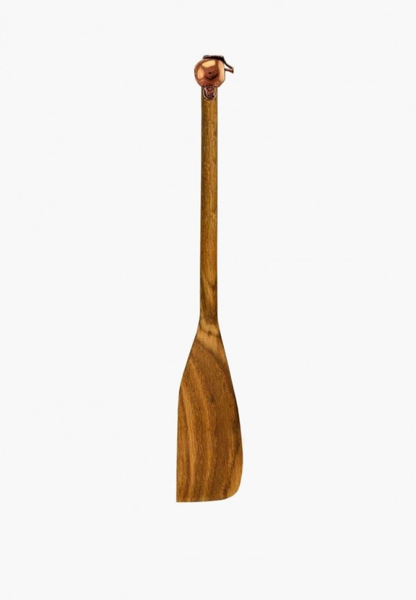 Лопатка кулинарная Кольчугинский мельхиор деревянная с медной накладкой узкая Яблоко