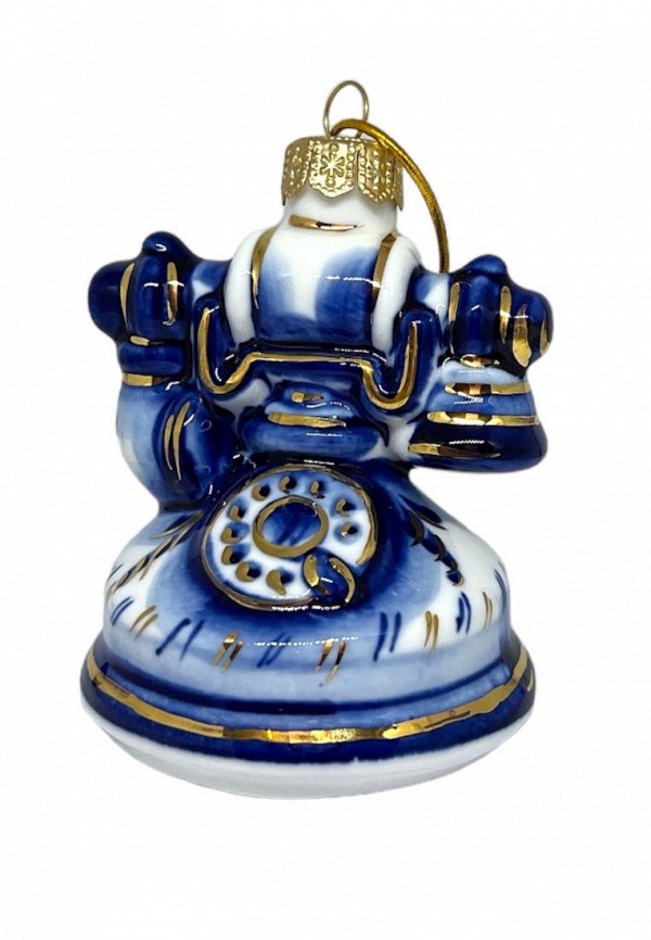 Игрушка елочная Лефортовский фарфор Телефон кобальт елочная игрушка снежинка 11 см с блестками синий