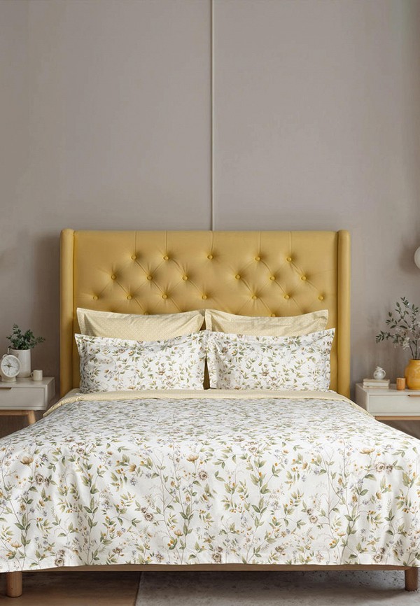 

Постельное белье Евро Bellehome, Бежевый, Калерия сатин
